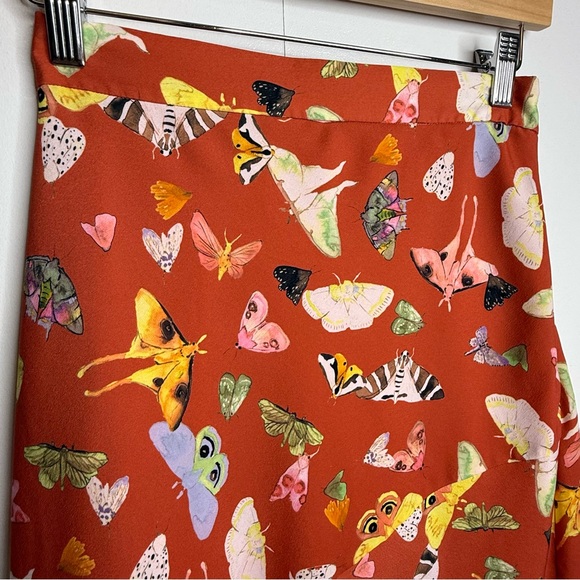 Hutch Butterfly Printed Midi Skirt Colorful Size 2 - Picture 3 of 12